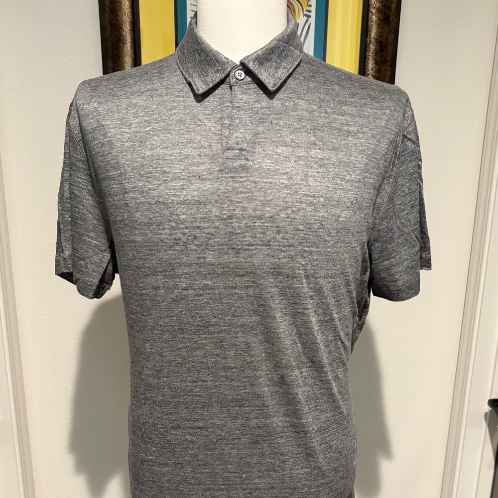 Banana Republic Heather Gray Mens Polo Shirt
